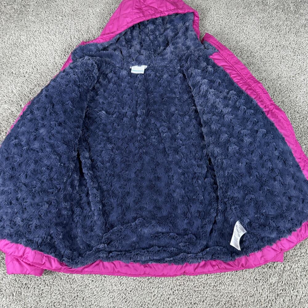 Columbia Jacket Womens Medium Pink Quilted Hooded Fleece Lined Full Zip Warm - Picture 4 of 13